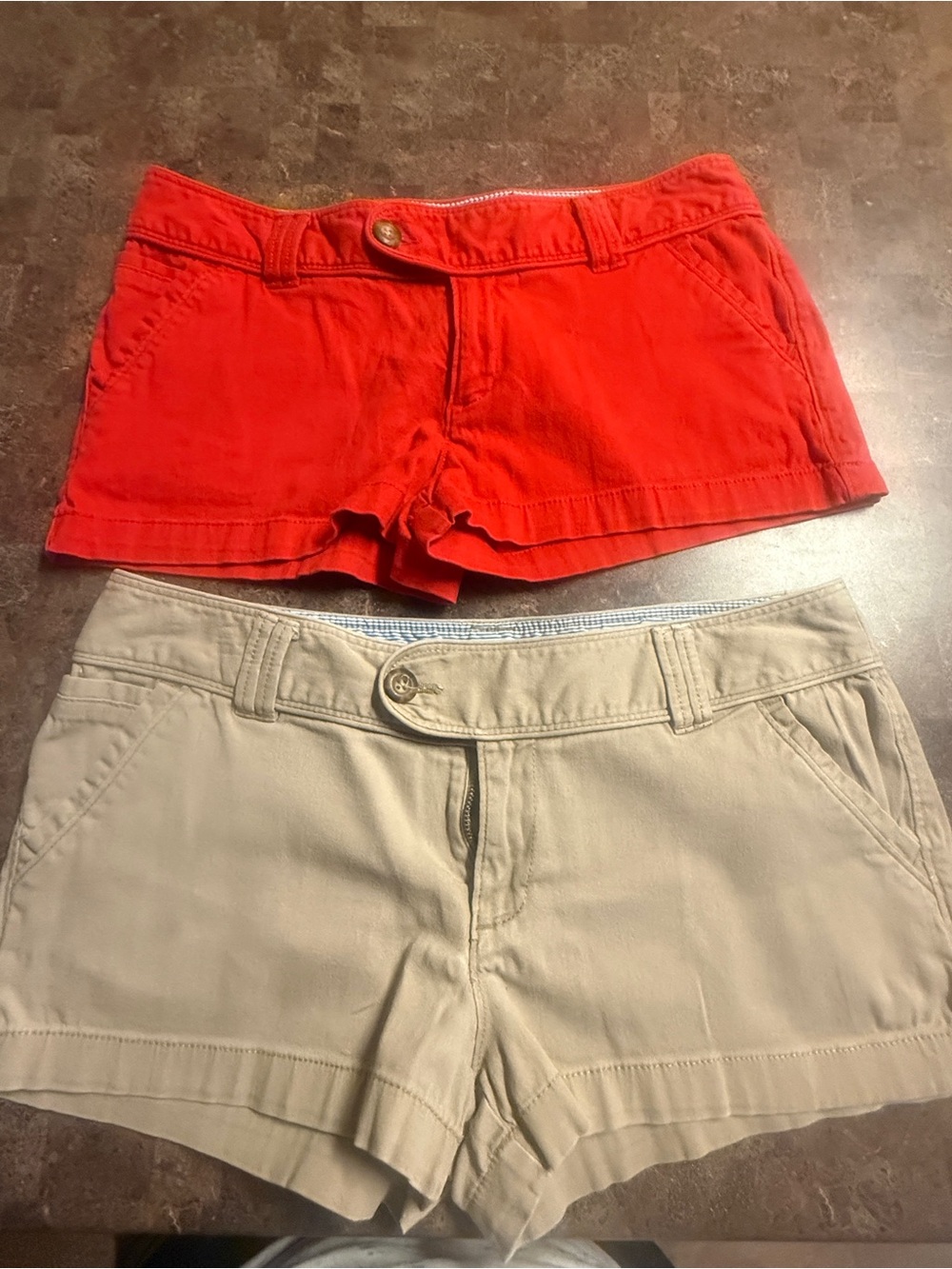 Red Camel Women’s Low-Waist Shorts in Red and Tan